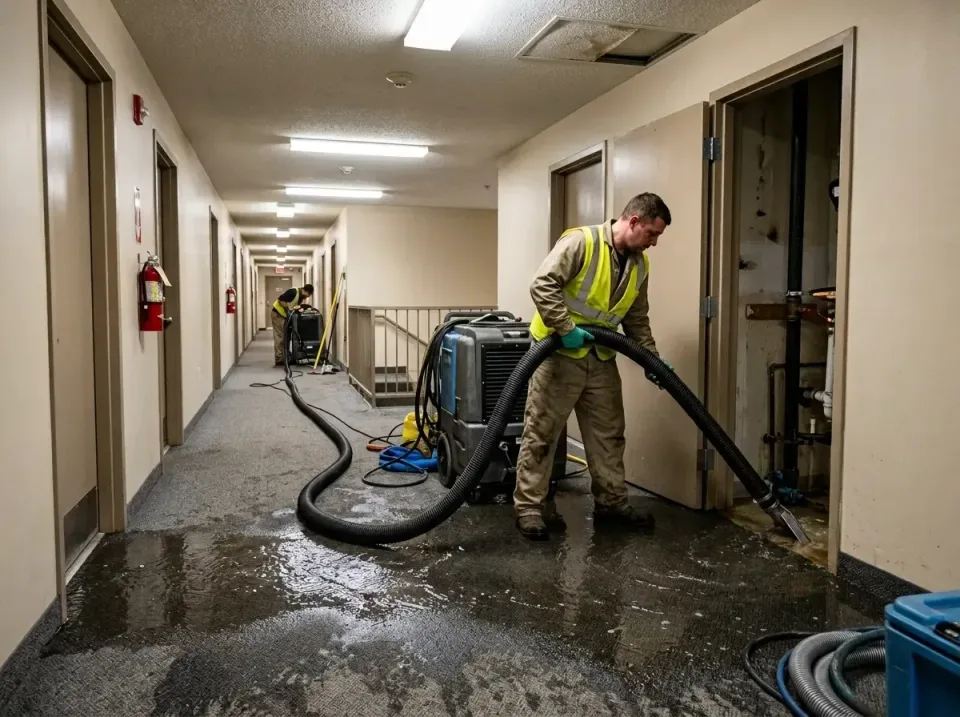 multi-unit-apartment-hallway-f-005 — frequently asked questions, Emergency Burst Pipe Water Extraction & Removal in Heringto…